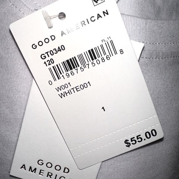 NWT Good American White Corseted Tee Size 1 Small Retail $55 - Picture 7 of 9